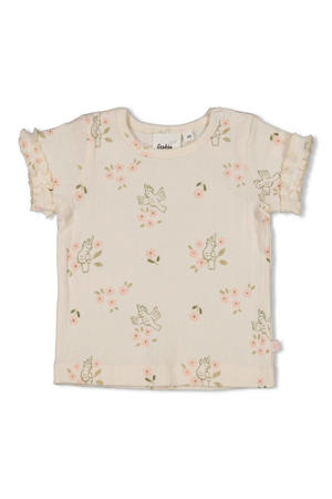 T-shirt Let Your Dreams Blossom ecru/roze