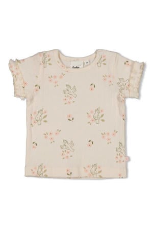 T-shirt Let Your Dreams Blossom ecru/roze