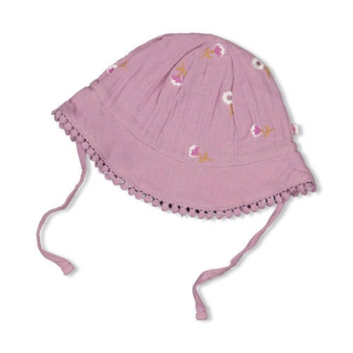 Feetje zonnehoed Flower Ranch violet Paars Meisjes Mousseline Bloemen - maat 44/68 afbeelding