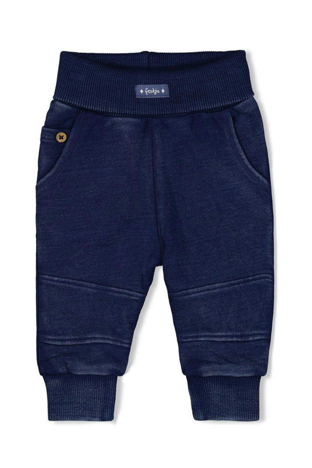 Marineblauw jongens Feetje babybroek Sssiesta blauw van jog denim met regular fit, regular waist en effen