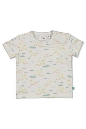 T-shirt You Croc my World ecru/blauw