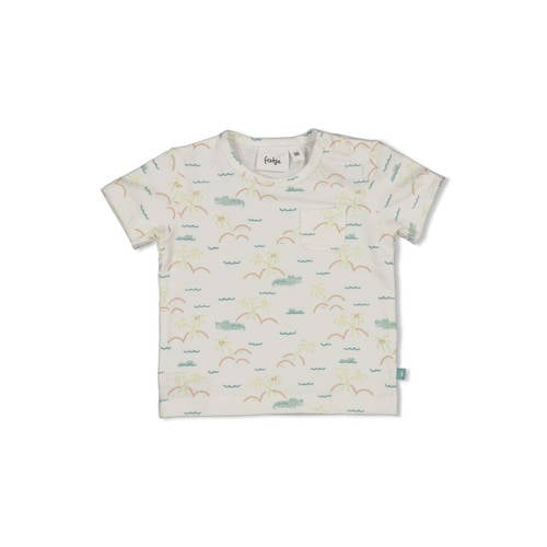 Feetje T-shirt You Croc my World ecru/blauw Jongens Katoen Ronde hals All over print - maat 56 afbeelding