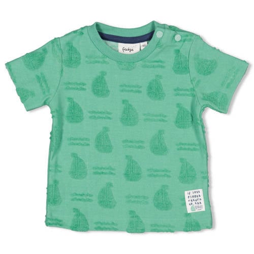Feetje T-shirt Seaside Happiness groen Jongens Badstof Ronde hals All over print - maat 68 afbeelding