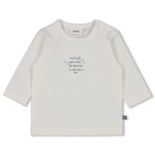 Feetje longsleeve Blue Ocean wit Jongens Katoen Ronde hals Tekst - maat 56 afbeelding