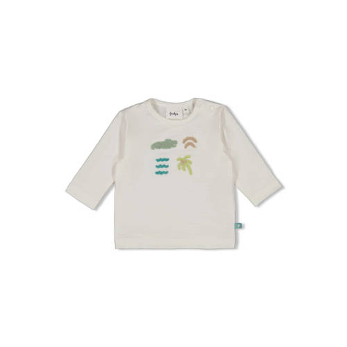 Feetje longsleeve You Croc my World ecru Jongens Katoen Ronde hals Printopdruk - maat 86 afbeelding