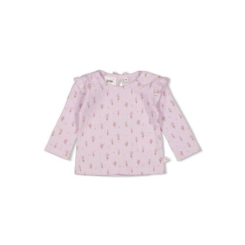 Feetje longsleeve Flower Ranch lila Paars Meisjes Katoen Ronde hals Bloemen - maat 74 afbeelding