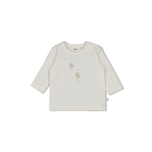 Feetje longsleeve ecru Jongens/Meisjes Katoen Ronde hals Printopdruk - maat 56 afbeelding