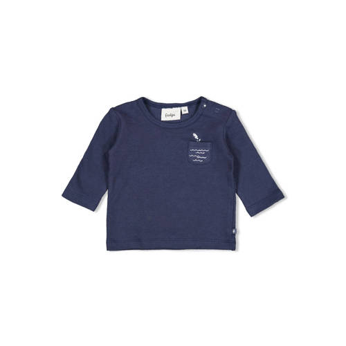 Feetje longsleeve Blue Ocean marineblauw Jongens Katoen Ronde hals Tekst - maat 56 afbeelding