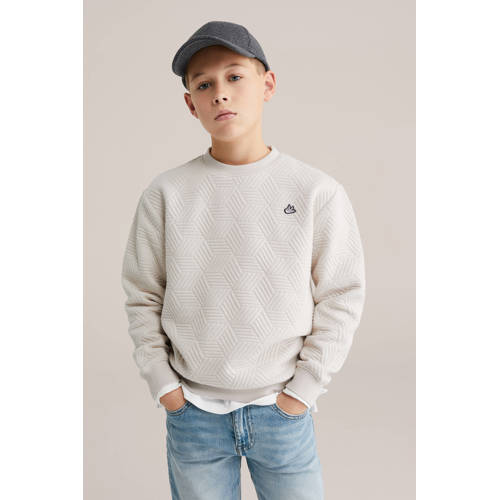 WE Fashion sweater ecru Effen - maat 134/140 | Sweater van WE Fashion afbeelding