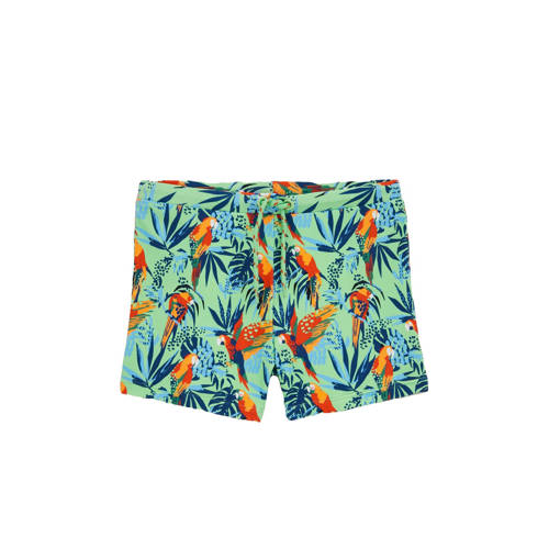 WE Fashion zwemboxer lichtgroen/oranje Jongens Polyamide All over print - maat 134/140 afbeelding