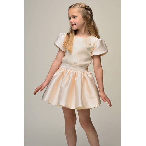 Le Chic blousetop ecru Meisjes Viscose Ronde hals Effen - maat 98 afbeelding