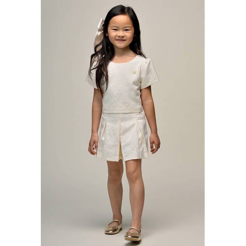 Le Chic jacquard short offwhite Korte broek Wit Meisjes Polyester Bloemen - maat 146/152 afbeelding