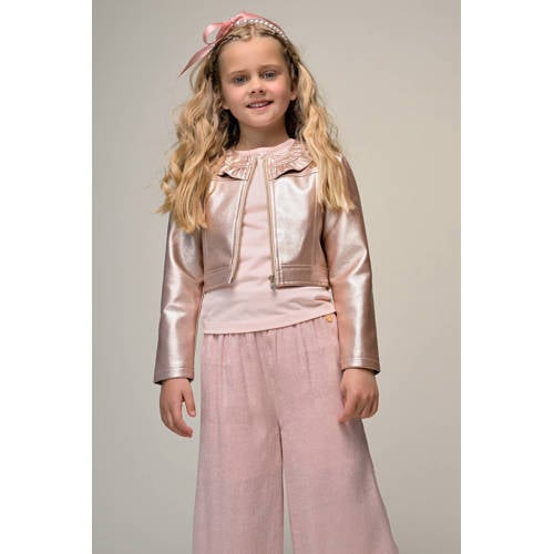 Le Chic T-shirt roze Meisjes Katoen Ronde hals Effen - maat 104 afbeelding
