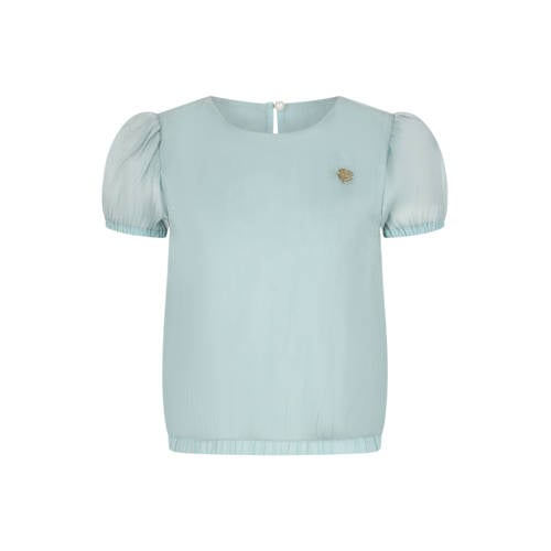 Le Chic blousetop lichtblauw Meisjes Polyester Ronde hals Effen - maat 98 afbeelding