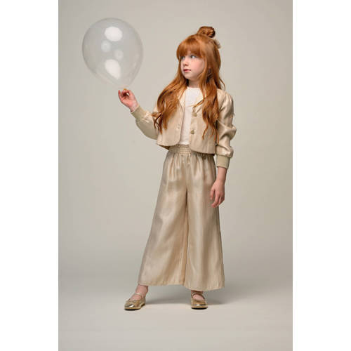 Le Chic wide leg broek goud Meisjes Polyester Effen - maat 116 afbeelding
