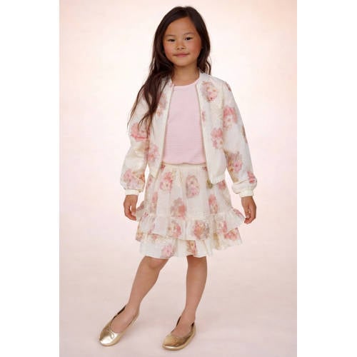 Le Chic bomberjack zomer wit Jas Meisjes Polyamide Ronde hals Bloemen - maat 158/164 afbeelding