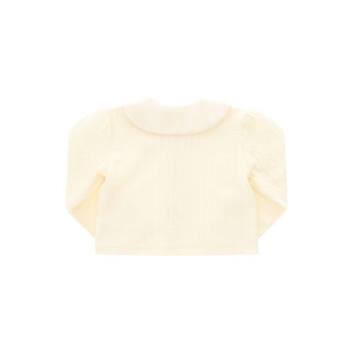 Le Chic blouse met textuur offwhite Wit Meisjes Polyester Peter Pan-kraag - maat 86 afbeelding