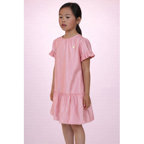 Le Chic A-lijn jurk roze Meisjes Viscose Ronde hals Effen - maat 110 afbeelding