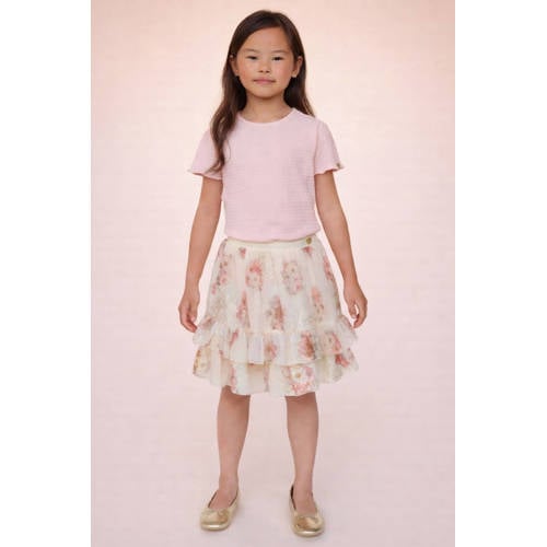 Le Chic T-shirt roze Meisjes Polyester Ronde hals Effen - maat 104 afbeelding