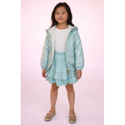 Le Chic reversible jas mintgroen Meisjes Polyester Capuchon Effen - maat 146/152 afbeelding