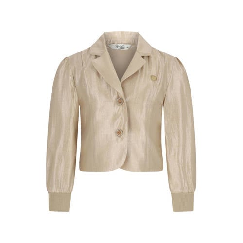Le Chic korte blazer goud Meisjes Polyester Reverskraag Effen - maat 146/152 afbeelding