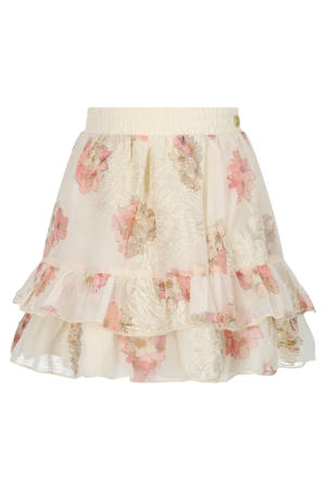 gebloemde mini rok wit