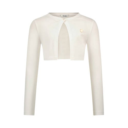 Le Chic bolero met sierstrik offwhite Vest Wit Meisjes Katoen Ronde hals - maat 98 afbeelding