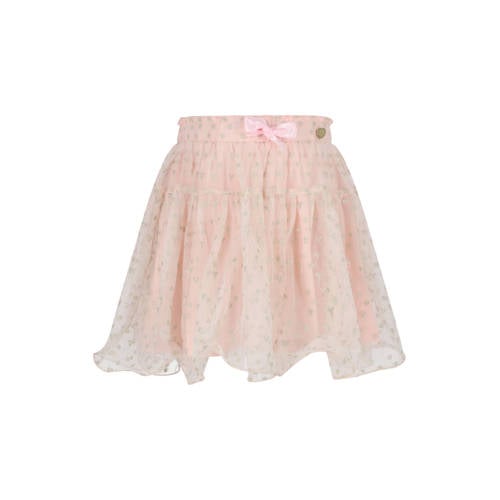Le Chic gebloemde korte rok lichtroze Meisjes Polyester Bloemen - maat 104 afbeelding