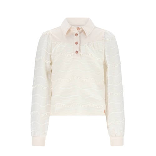 NONO blousetop wit Meisjes Polyester Klassieke kraag Effen - maat 104 afbeelding