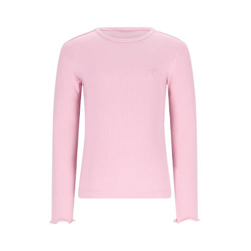 NONO longsleeve roze rib gebreid Meisjes Viscose Ronde hals Effen - maat 104 afbeelding