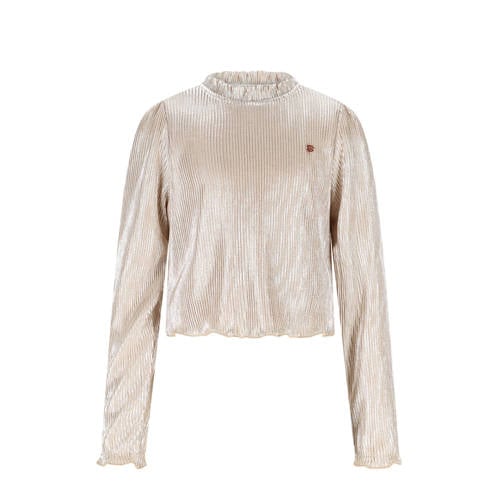 NONO blousetop wit Meisjes Polyester Klassieke kraag Effen - maat 122-128 afbeelding