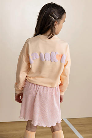 sweater met backprint perzik