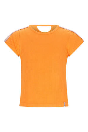 T-shirt oranje rib gebreid