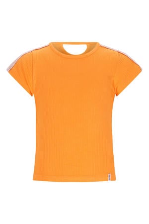 T-shirt oranje rib gebreid