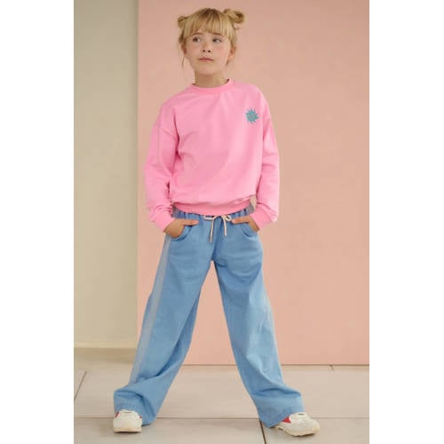 NONO regular casual broek lichtblauw Meisjes Katoen Effen - maat 104 afbeelding
