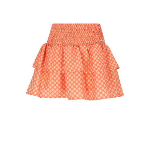 NONO gebloemde strokenrok oranje Meisjes Polyester Bloemen - maat 158-164 afbeelding
