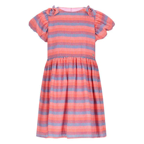 NONO gestreepte midi jurk roze Meisjes Polyester Ronde hals Streep - maat 158-164 afbeelding