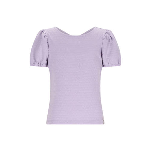 NONO blousetop lila Paars Meisjes Polyester Ronde hals Effen - maat 110 afbeelding