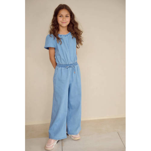 NONO jumpsuit lichtblauw Meisjes Katoen Ronde hals Effen - maat 122-128 afbeelding