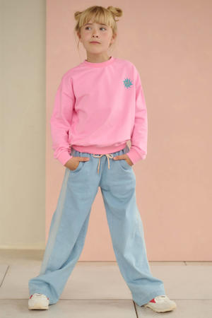 sweater met backprint roze