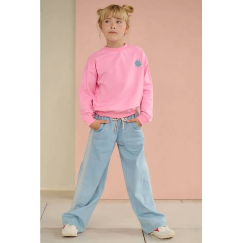 NONO sweater met backprint roze Backprint - maat 158-164 afbeelding