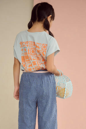 T-shirt met backprint lichtblauw