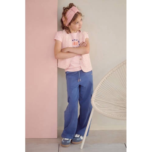 NONO T-shirt lichtroze Meisjes Stretchkatoen Ronde hals Printopdruk - maat 110 afbeelding