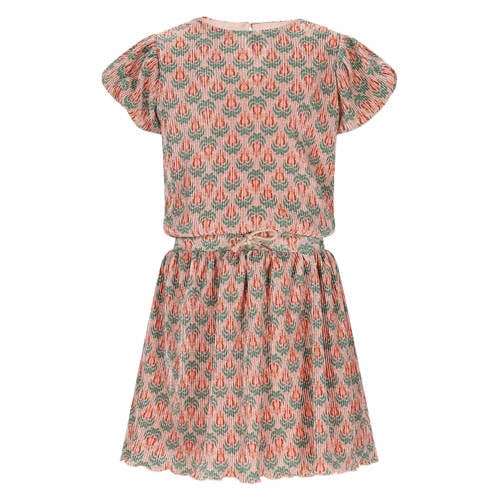 NONO midi jurk groen Meisjes Polyester Ronde hals All over print - maat 116 afbeelding