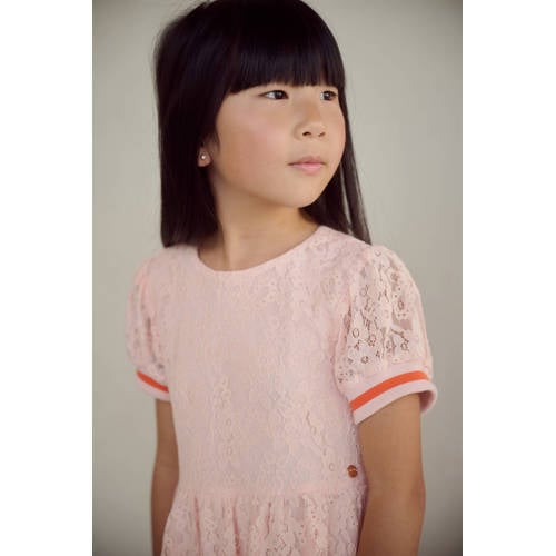 NONO midi jurk lichtroze Meisjes Polyester Ronde hals Meerkleurig - maat 146-152 afbeelding