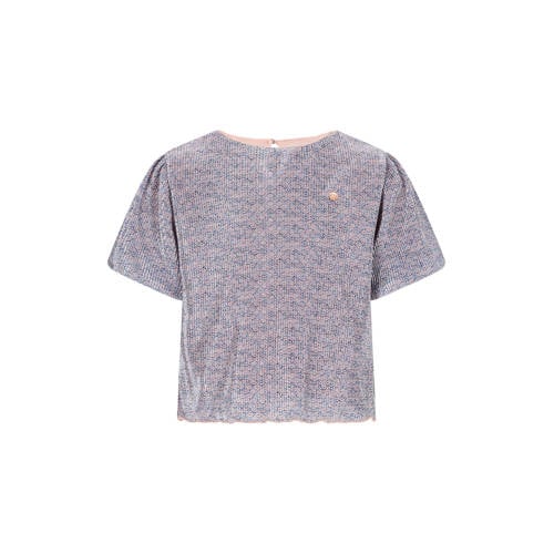 NONO blousetop blauw Meisjes Polyester Ronde hals All over print - maat 110 afbeelding