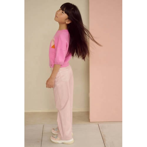 NONO regular casual broek roze Meisjes Stretchkatoen Effen - maat 122-128 afbeelding