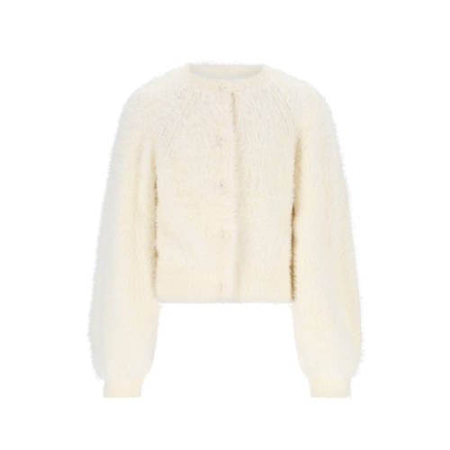 NONO gebreid vest wit Meisjes Polyamide Ronde hals Effen