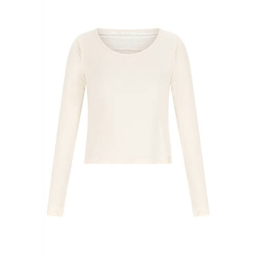 NoBell’ longsleeve wit Meisjes Katoen Ronde hals Effen - maat 122-128 afbeelding