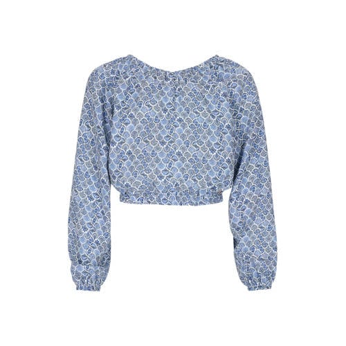 NoBell’ cropped top blauw Meisjes Polyester Ronde hals All over print - maat 146-152 afbeelding